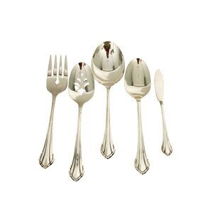 Oneida Community Clarette Serving Piece Set Silverplate Flatware 5 Pcs Spoons